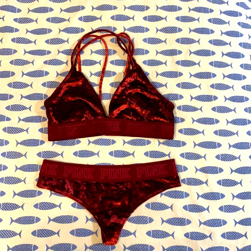 Victoria’s Secret velvet bra and panty set